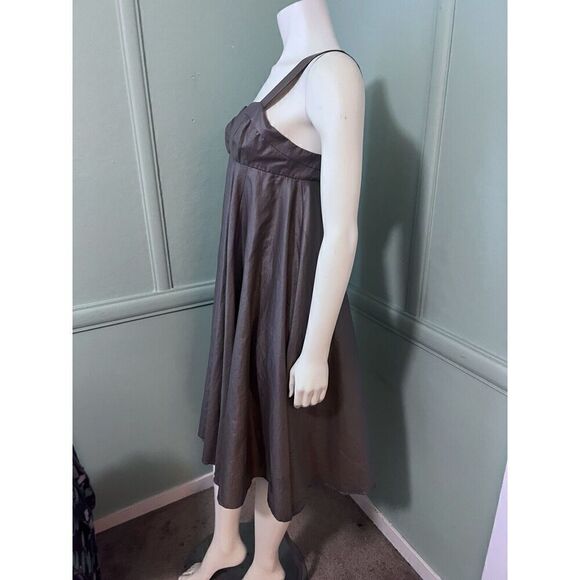 TopShop Womens Size 8 Swing Skirt Tank Dress Shimmery Gray Bra Style Bodice NWT - Picture 4 of 8